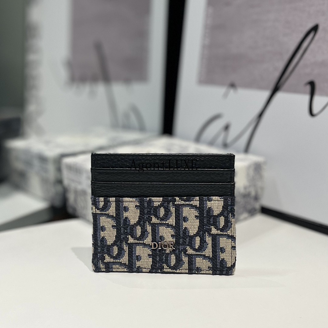 DIOR OBLIQUE JACQUARD CARD HOLDER BLACK