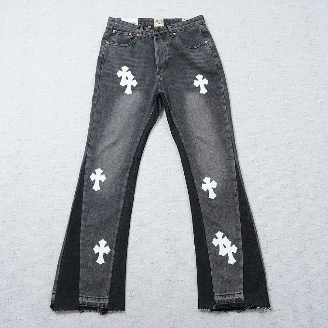 CHROME HEARTS X GALLERY DEPT. CROSS PATCH FLARE LEVIS DENIM JEANS