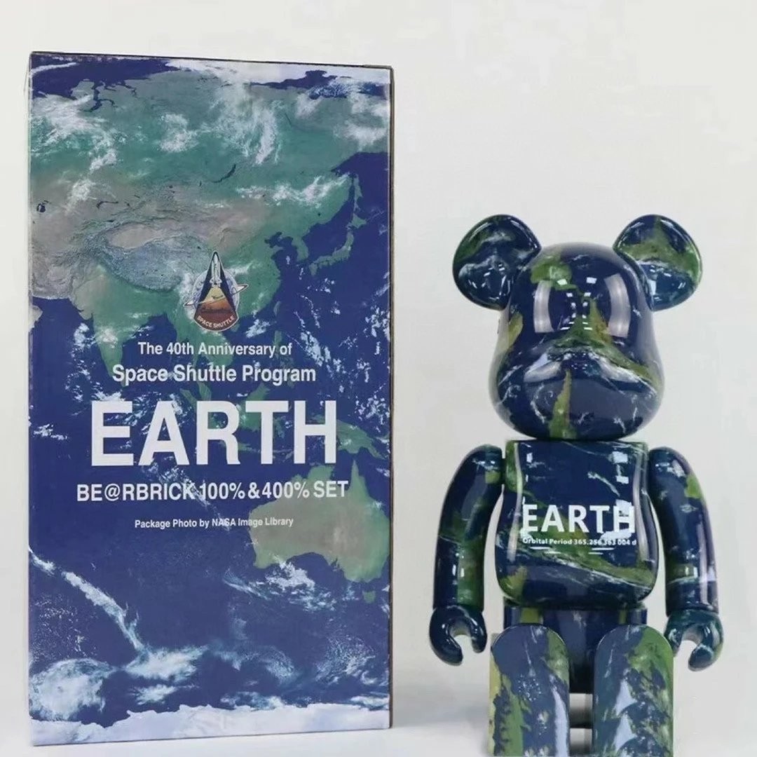 MEDICOM TOY BE@RBRICK EARTH 100% & 400% SET SPACE SHUTTLE PROGRAM