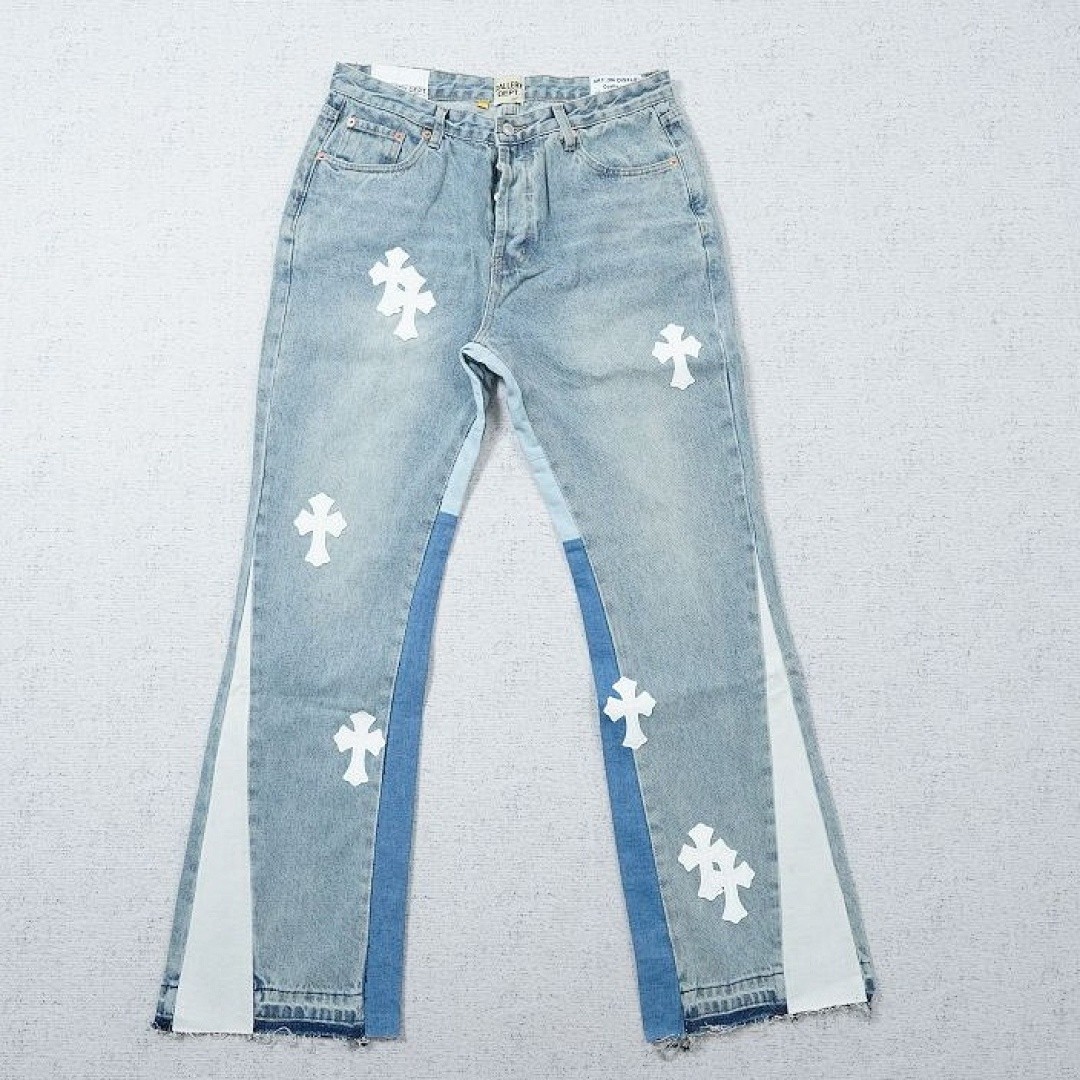 CHROME HEARTS X GALLERY DEPT. CROSS PATCH FLARED DENIM JEANS