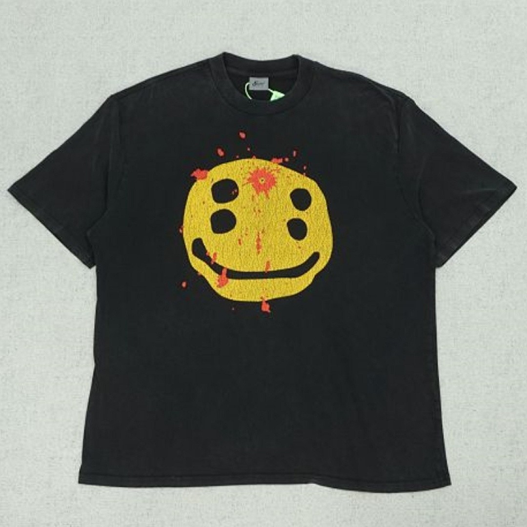 SAINT MICHAEL X CACTUS PLANT FLEA MARKET SMILE TEE BLACK