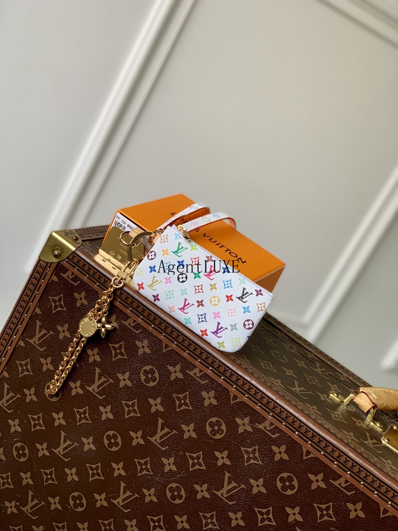 LOUIS VUITTON X TAKASHI MURAKAMI KEY POUCH WHITE MULTICOLOR