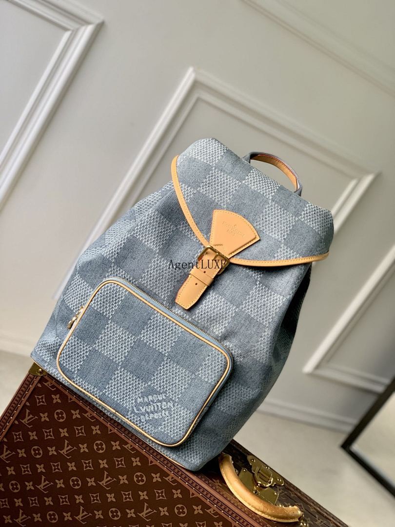 LOUIS VUITTON MONTSOURIS BACKPACK DAMIER DENIM BLUE