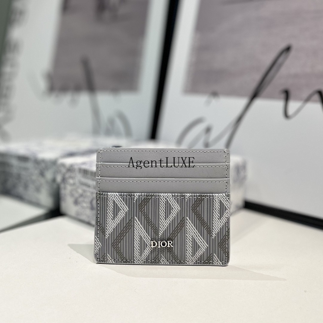 DIOR CD DIAMOND CARD HOLDER GREY