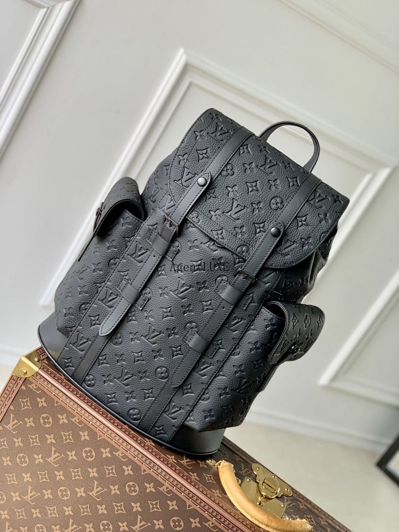 LOUIS VUITTON CHRISTOPHER MM BACKPACK MONOGRAM EMPREINTE BLACK