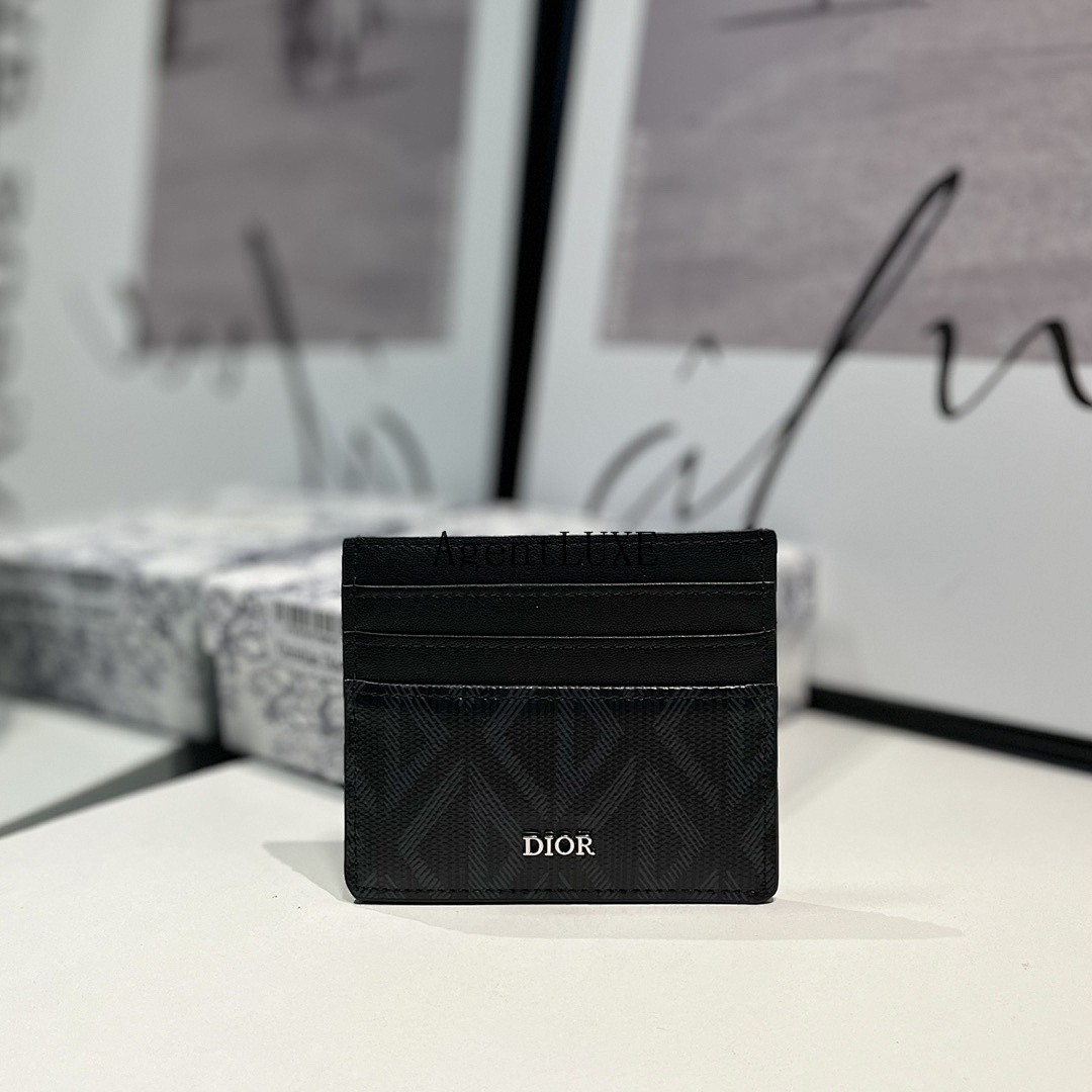 DIOR CD DIAMOND CARD HOLDER BLACK