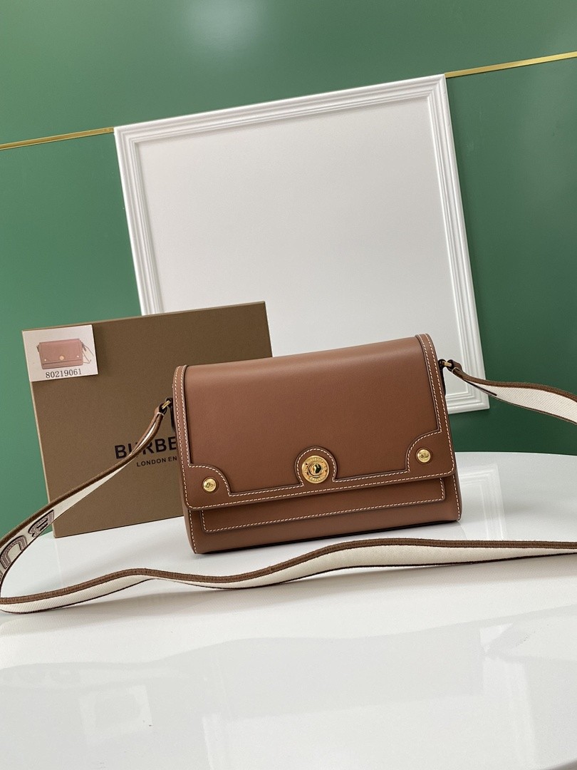BURBERRY HAMPSHIRE LEATHER CROSSBODY BAG TAN