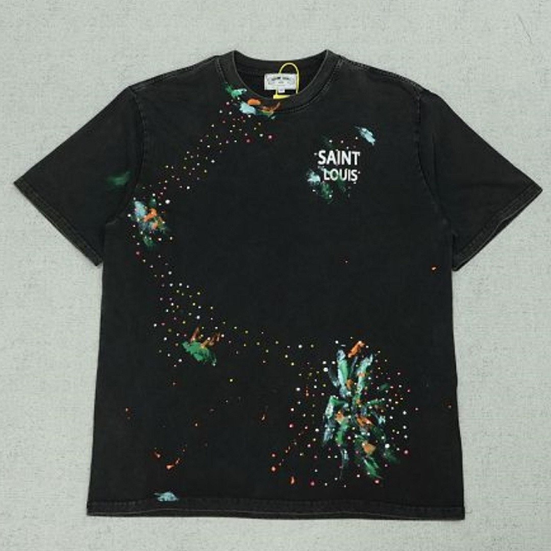 SAINT MICHAEL SAINT LOUIS CRYSTAL RAIN TEE BLACK