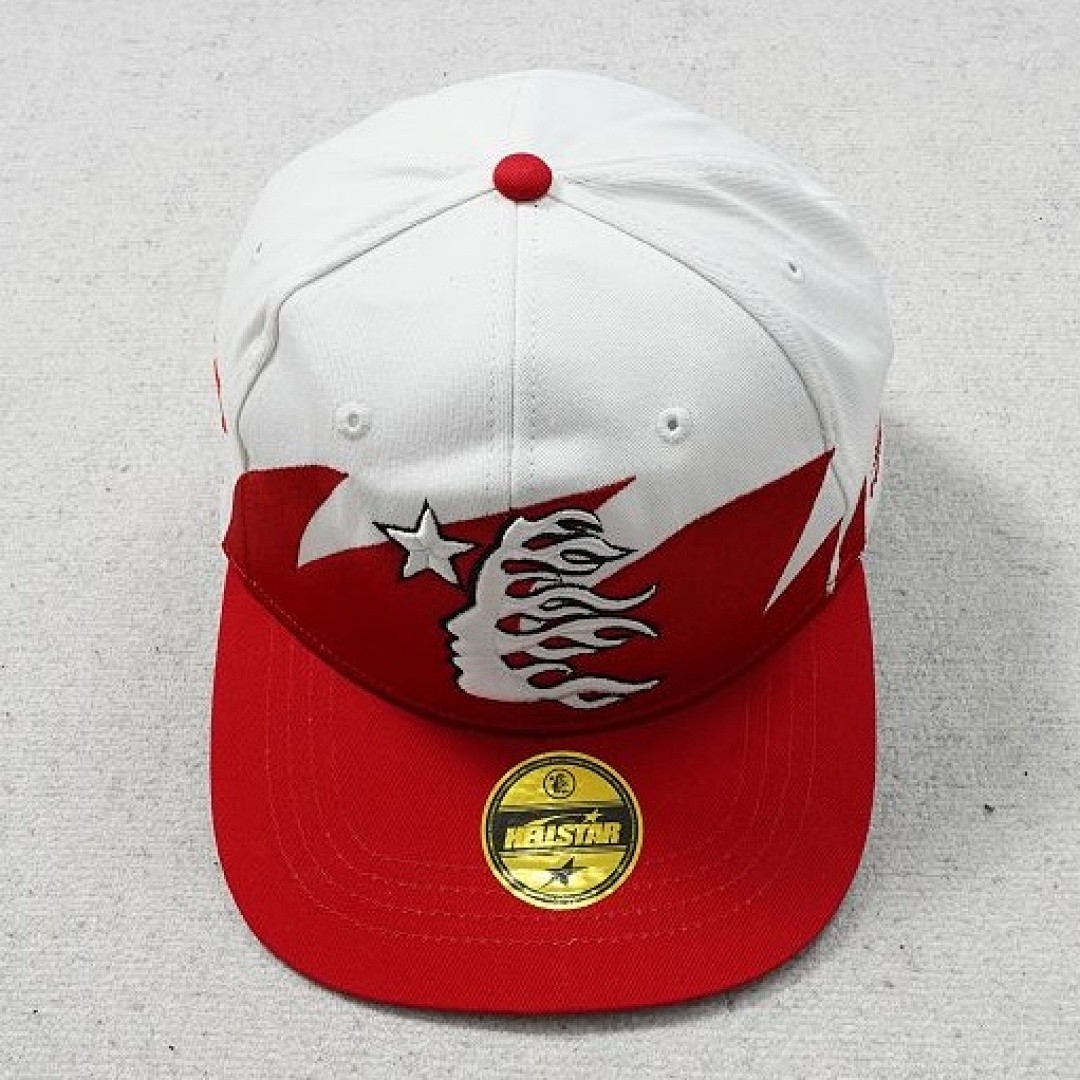HELLSTAR SHARK TEETH SNAPBACK OFF WHITE/RED