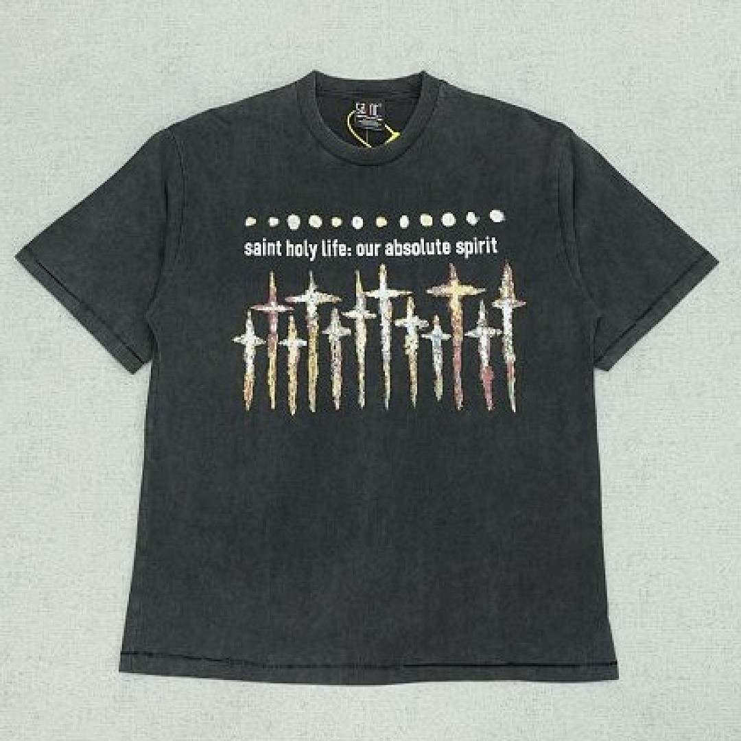 SAINT MICHAEL X FORSOMEONE GOD T-SHIRT BLACK