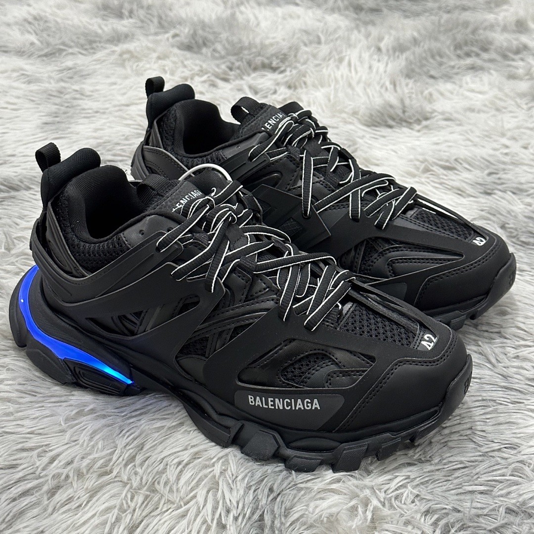 OK BATCH BALENCIAGA TRACK LED TRAINERS BLACK BLUE