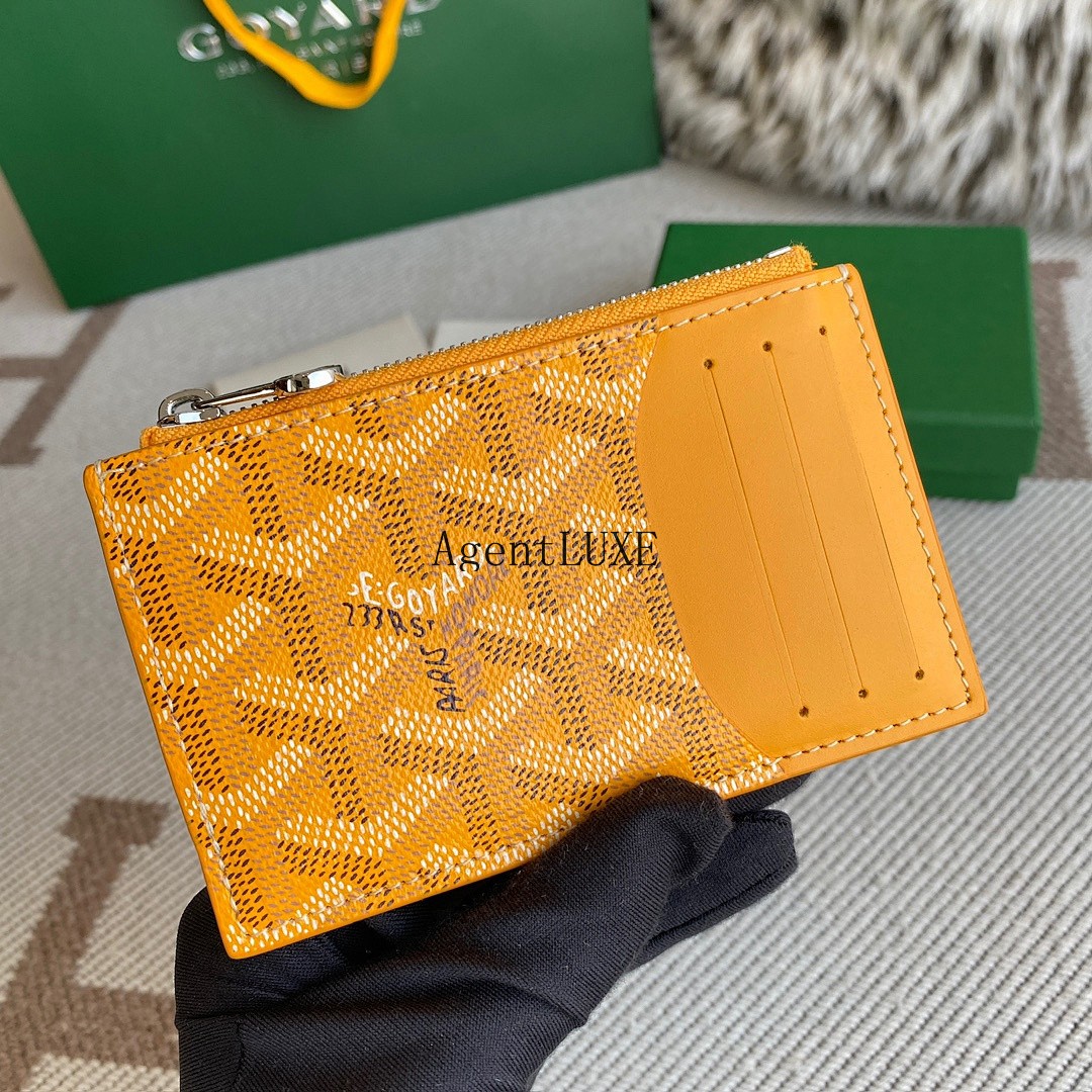 GOYARD BOURBON ZIPPED CARD HOLDER YELLOW