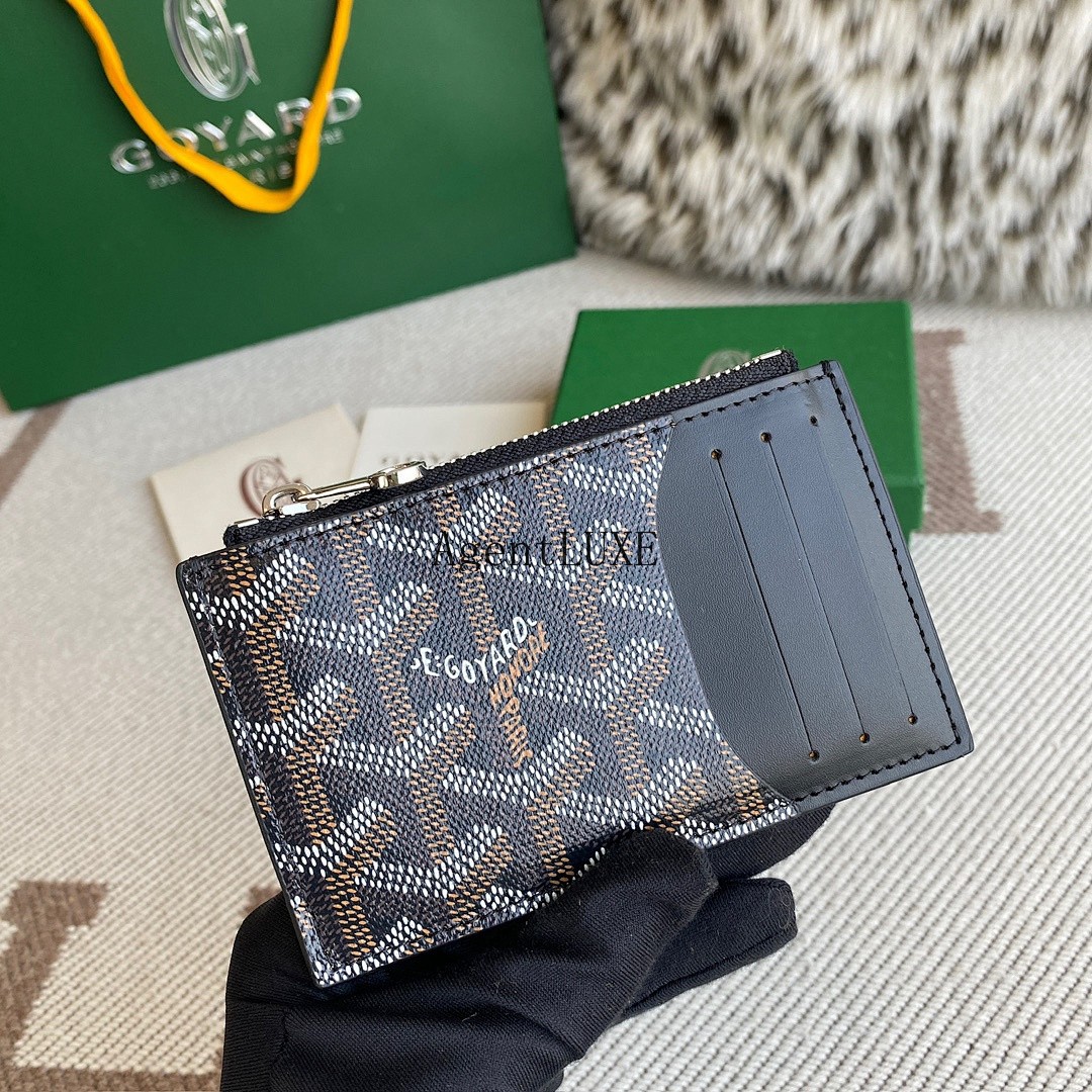 GOYARD BOURBON ZIPPED CARD HOLDER BLACK