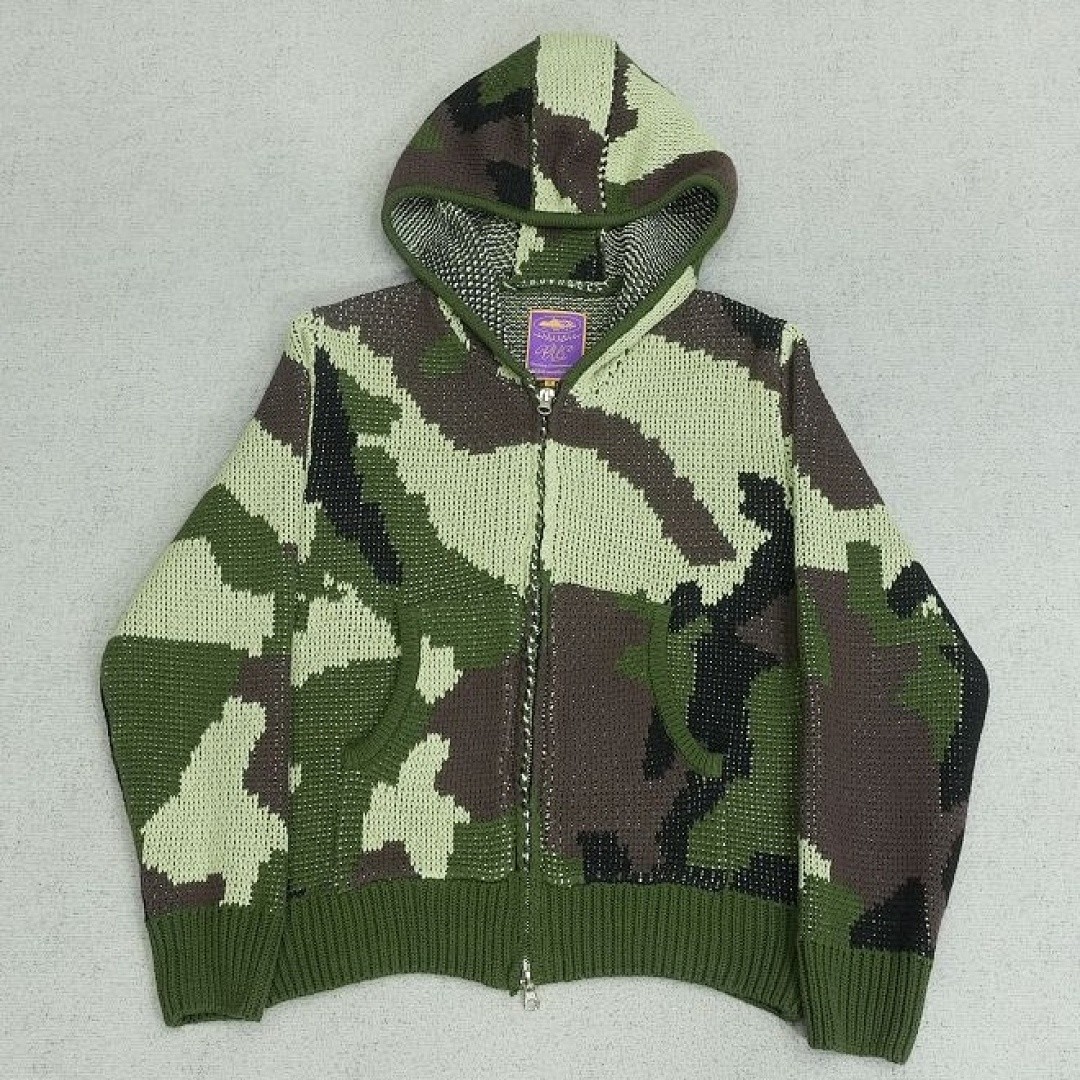 CORTEIZ ALCATRAZ HEAVY KNIT ZIP HOODIE CAMO
