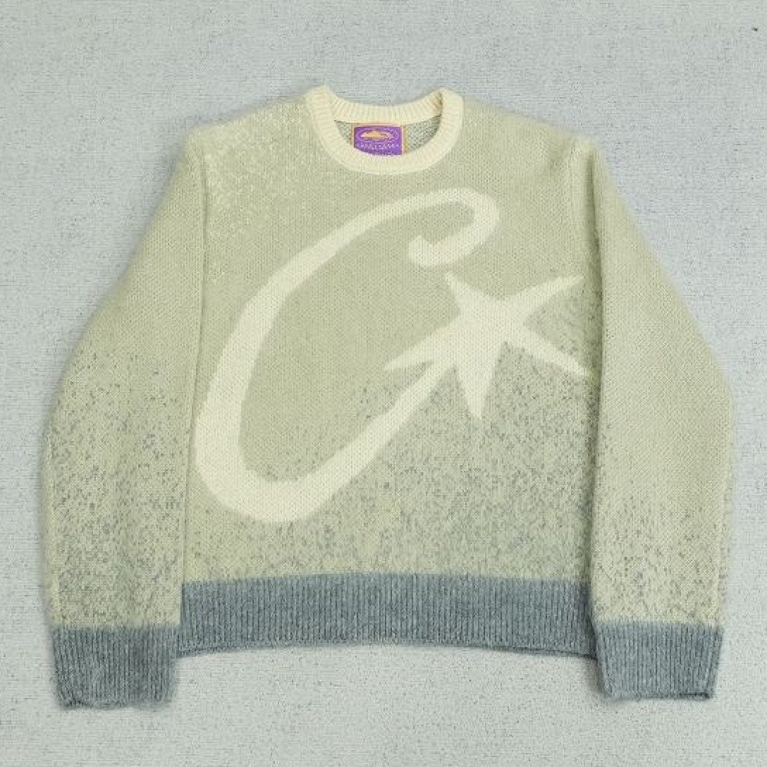 CORTEIZ C-STAR GRADIENT MOHAIR KNIT SWEATER GREY