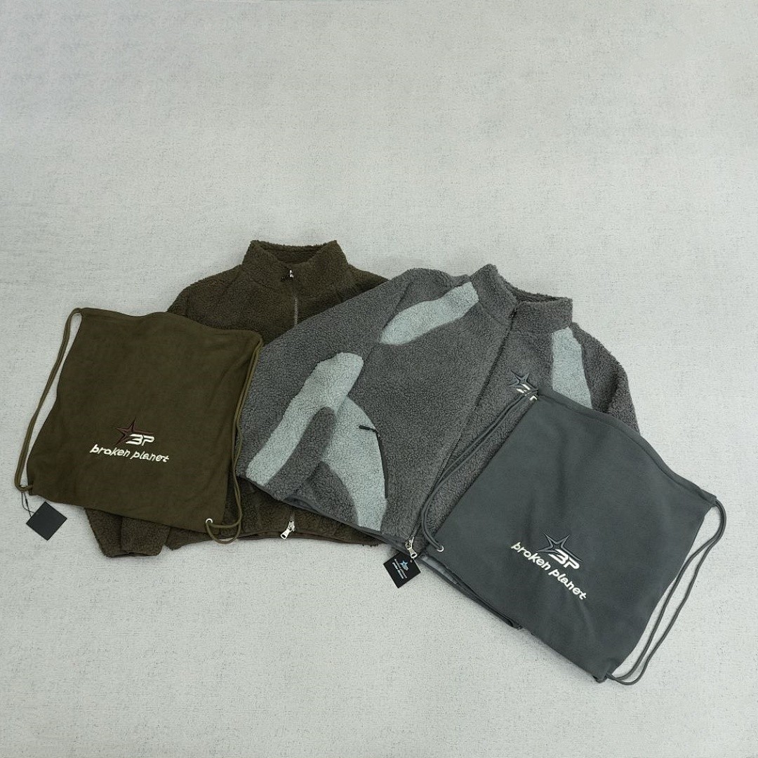 BROKEN PLANET POLAR FLEECE SOOT BLACK/DARK GRAY