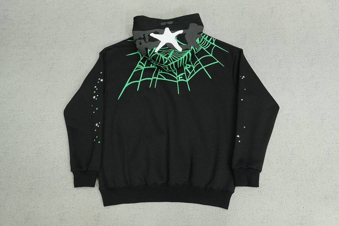 SP5DER HEAVY WEB HOODIE BLACK