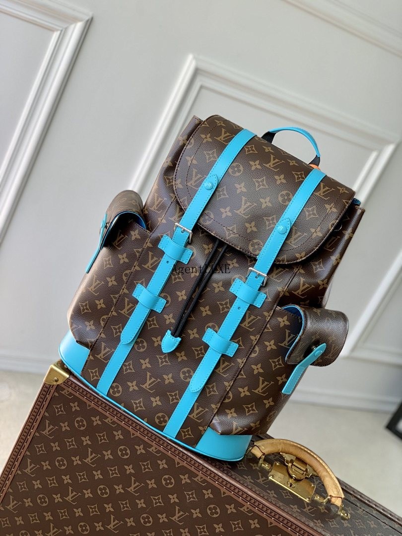 LOUIS VUITTON CHRISTOPHER BACKPACK PM MONOGRAM MACASSAR COLORMANIA BLUE