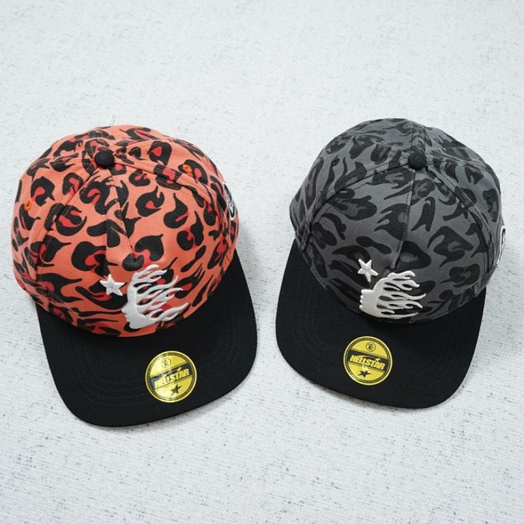 HELLSTAR CHEETAH PRINT FITTED HAT BLACK
