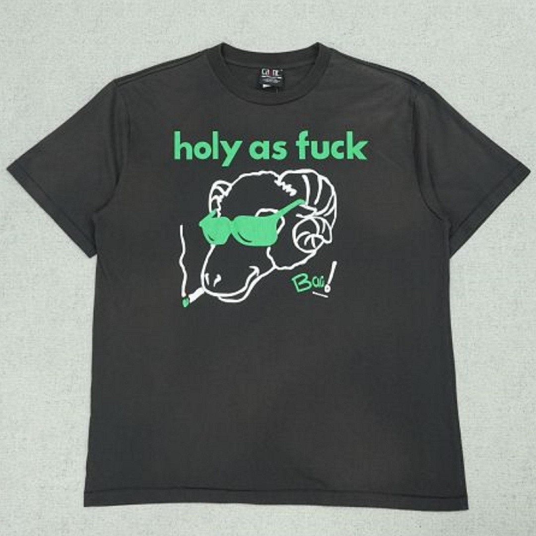 SAINT MICHAEL GREEN GLASSES SHEEP T-SHIRT BLACK