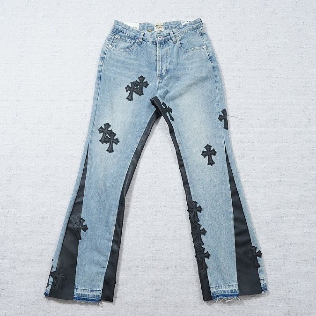 CHROME HEARTS X GALLERY DEPT. CROSS PATCH FLARE DENIM JEANS