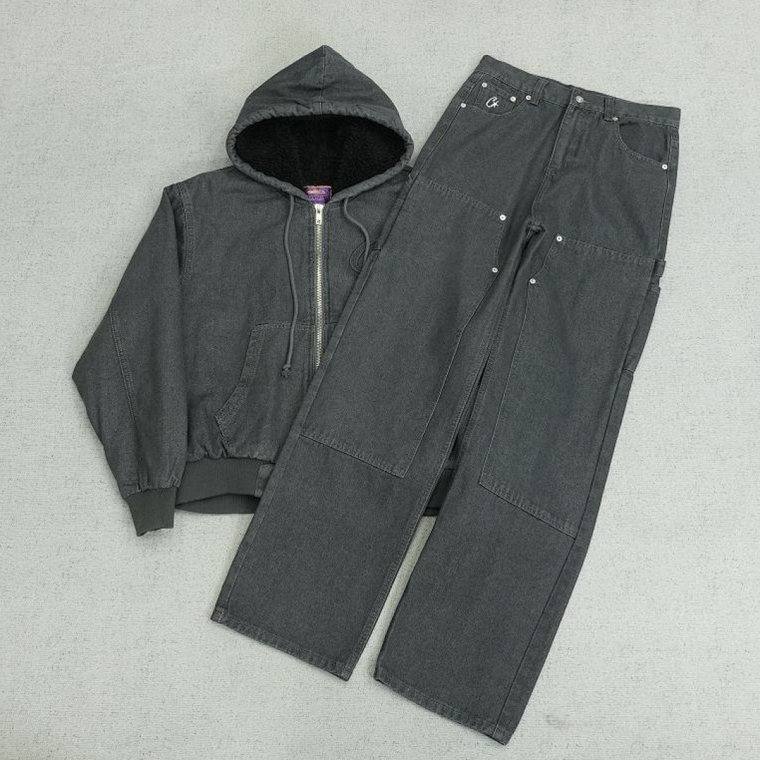 CORTEIZ WORKWEAR JACKET AND CARPENTER PANTS SET CHARCOAL