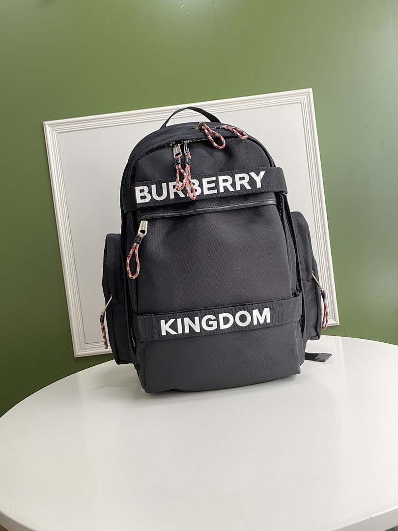 BURBERRY KINGDOM PRINT NYLON BACKPACK BLACK