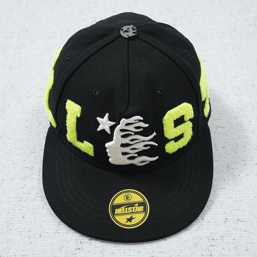 HELLSTAR OG PATCH FITTED HAT BLACK/NEON GREEN