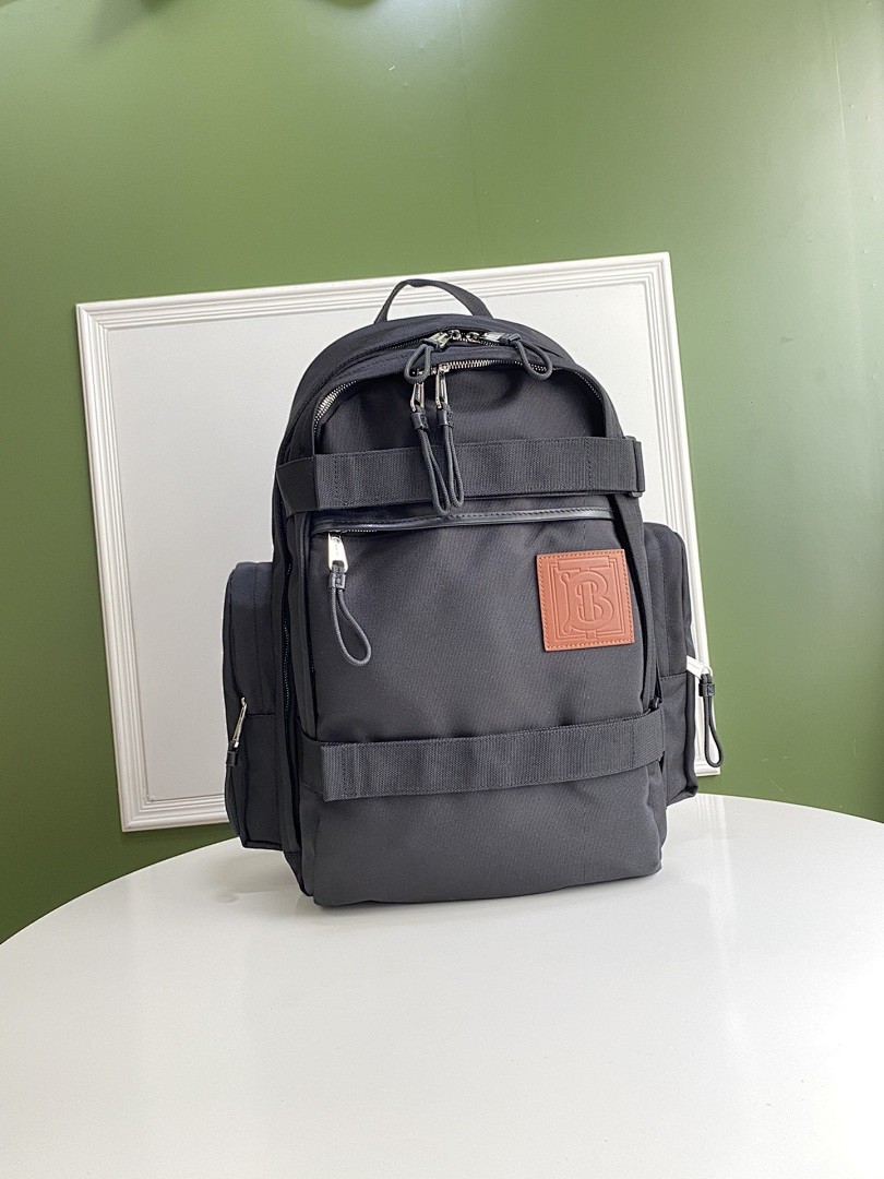 BURBERRY MONOGRAM MOTIF NYLON BACKPACK BLACK